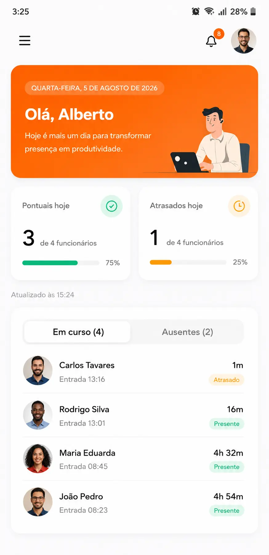 OUPRA no telemóvel